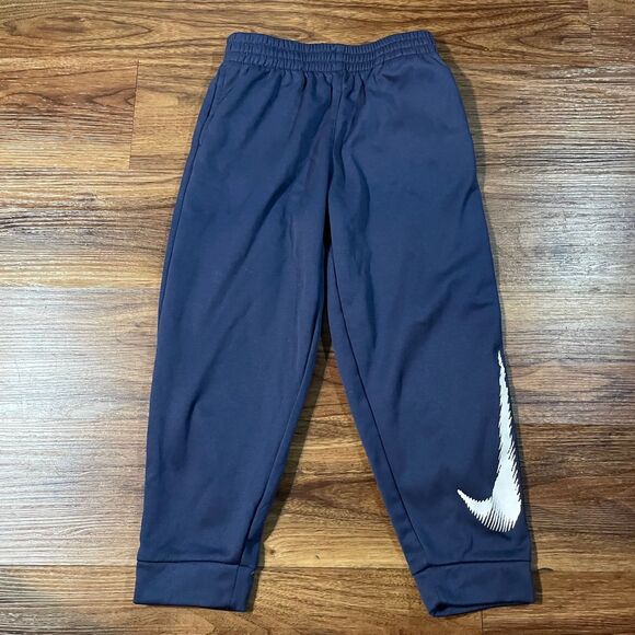 Nike Therma Dri-Fit Sweatpants Blue Fleece Pants Kids Boy's Size LG 6-7 Yrs - Picture 1 of 8